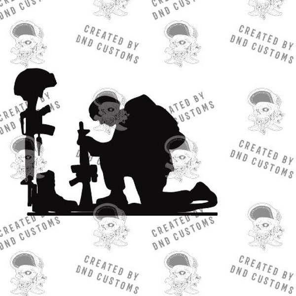 Fallen Soldier SVG EPS DXF Cricut cnc Cut File