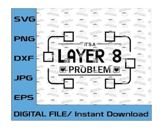 It's A Layer 8 Problem, TCP/IP, Networking Cisco, Juniper, Networking, OSI Model, Engineer Digital File Only (svg, eps, png, dxf, jpg)