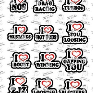 I Heart Drag Racing 12 designs, Love Drag Racing, Boost, Turbo, Funny Racing T-Shirt, Racing, Gift for that car lover Digital File Only image 4