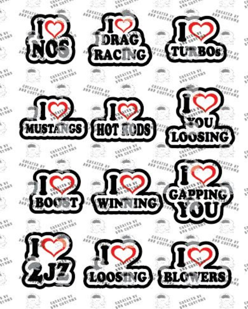 I Heart Drag Racing 12 designs, Love Drag Racing, Boost, Turbo, Funny Racing T-Shirt, Racing, Gift for that car lover Digital File Only image 4