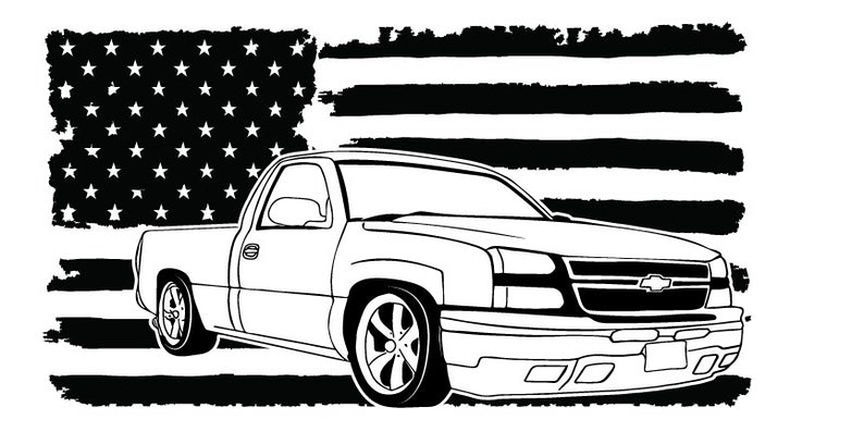 Download 2006 Silverado Flag US Flag SVG Silverado SVG 2006 Truck ...
