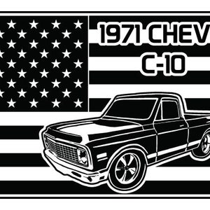 1971 and 1972 C/K-10 Flag, 1971 C-10, 1972 K-10, 1972 C-10, 1972 K-10, C/K Truck SVG - (Digital File Only)