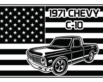 1971 and 1972 C/K-10 Flag, 1971 C-10, 1972 K-10, 1972 C-10, 1972 K-10, C/K Truck SVG - (Digital File Only)