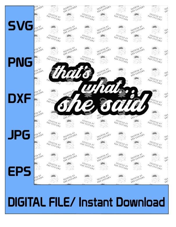That's What She Said. Funny Decal and Sticker Design. - Etsy