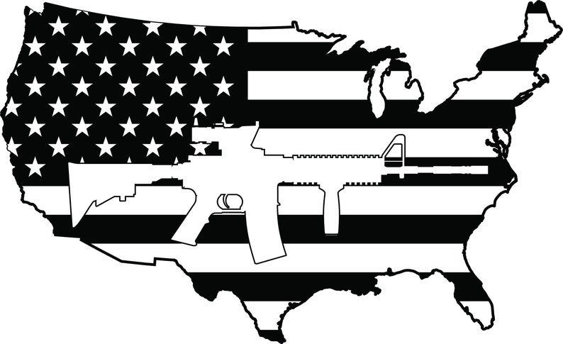 US Flag With AR-15 2nd Amendment SVG Eps. Support the Second | Etsy