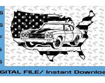 1970 Chevelle SS 454, Chevy Chevelle, Chevrolet Chevelle SS 454, (Digital File Only, svg, eps, dxf, png, jpg) Great for Vinyl and CNC!