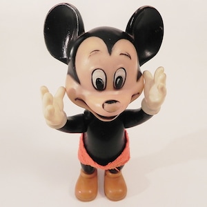 Mickey Mouse Rubber Squeak Toy Doll 1970s