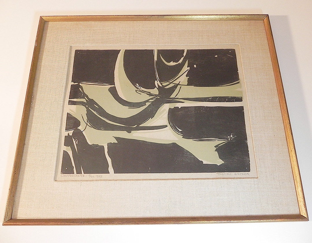 Thomas R George, Mid Century Abstract Print, 1955 - Etsy