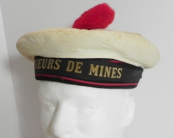 Vintage French Mine Sweeper (Dragueurs De Mines) Naval Cap