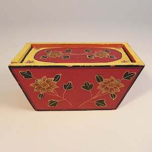 Unique Hand Painted Wooden Box with slide lid