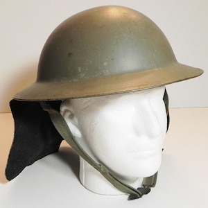 Nice Condition, Cold War Era, Dutch Fire Helmet With Leather Neck Protection Flap
