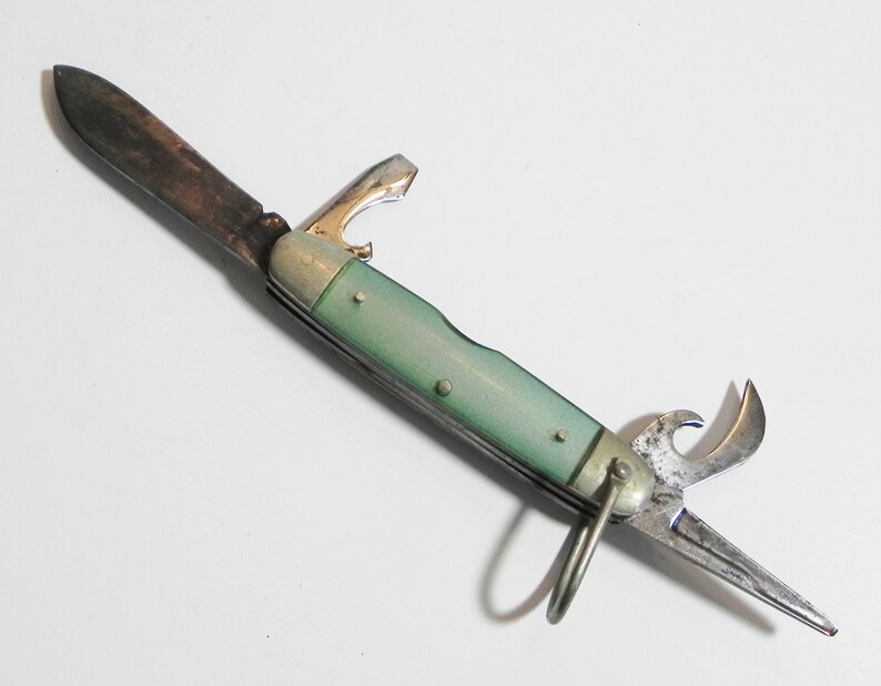 Vintage Green Handled Kutmaster Girl Scout Pocket Knife Etsy