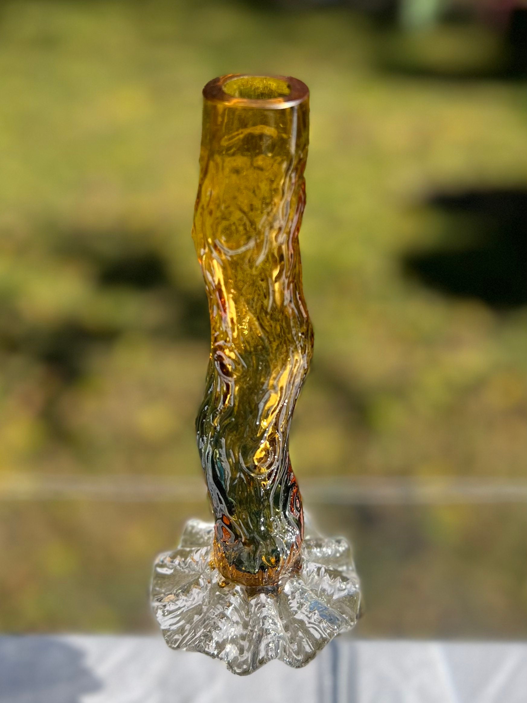 Unique Tree Trunk Art Glass Vase Etsy