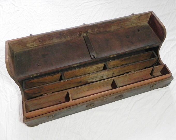 Antique Wooden Tool Chest Etsy