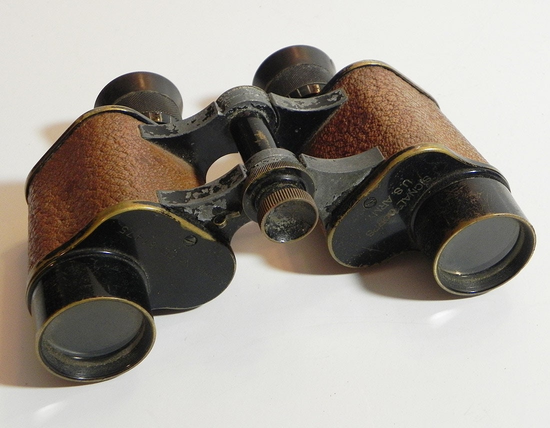WW2 US Army Signal Corps Binoculars in Partial Leather Case Etsy