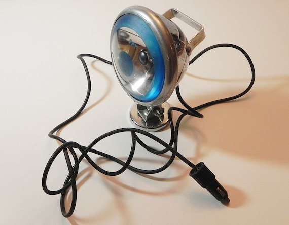 Vintage Car Top Spot Light With Magnetic Base, Marked Supervenus