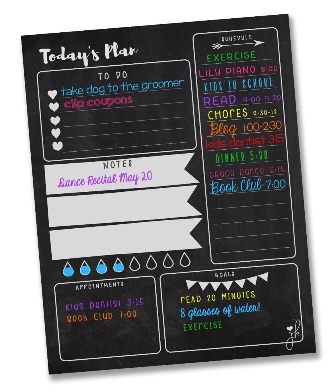 Daily Schedule Planner Checklist Fitness and Health Etsy