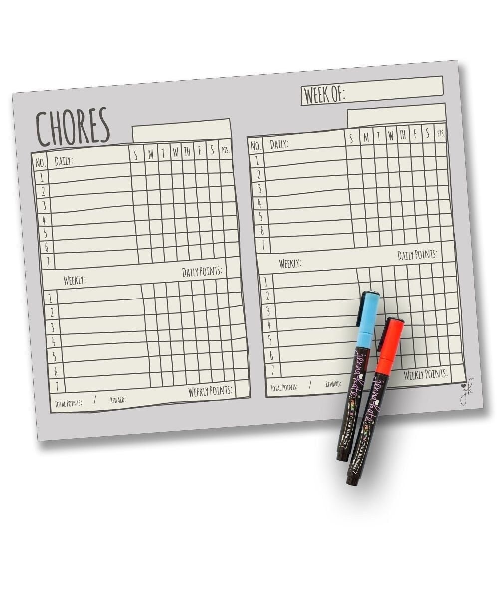 WQYWWLFR Chore Chart For Kids Dry Erase Board ADHD Tools