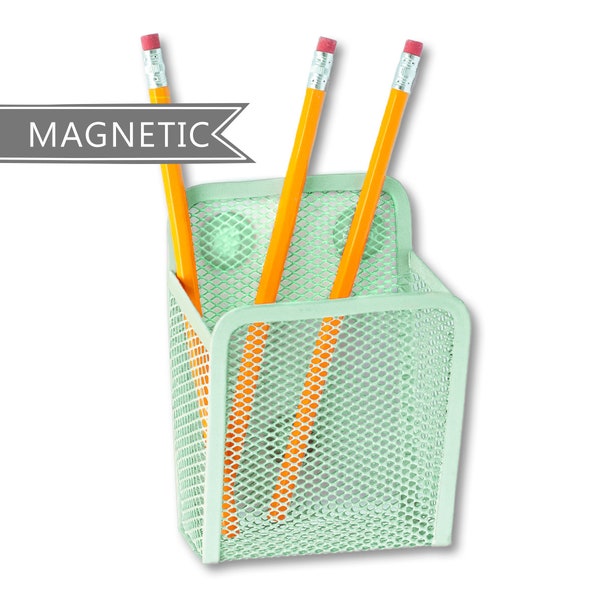 Magnetic Pen Holder | for Fridge, Locker, Office |  holds Dry Erase Markers, Pens, & Crafts | Jennakate MINT