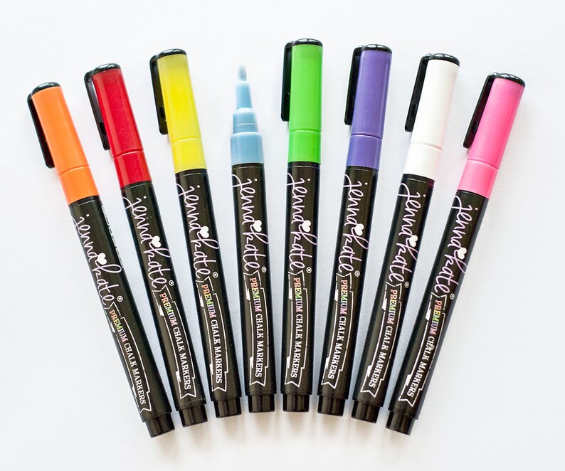Dry Erase Liquid Chalk Markers Set of 8 3mm Fine Tip Etsy