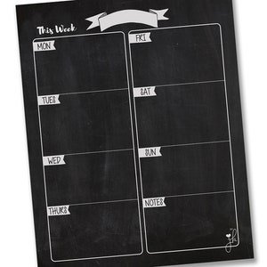 Jennakate Magnetic Weekly Chalkboard Calendar Task Manager to Do List 11x14 Weekly Dry Erase Board Menu Planner Message Center image 3