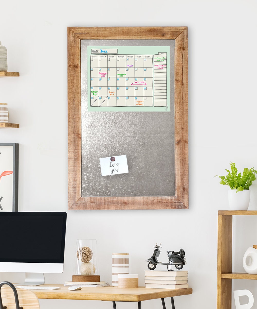 Large Magnetic Dry Erase Calendar Command Center Etsy