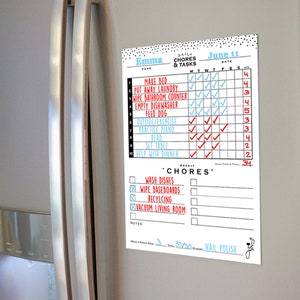 Jennakate - Magnetic Child Behavior Reward Chore Chart-Daily Household Chore Checklist-Job Chart- Dry Erase- 11"x 14"