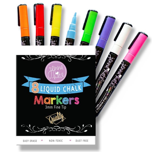 8 Pack Liquid Chalk Markers - 3mm