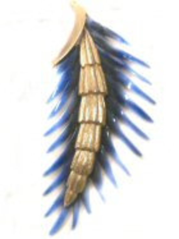 PIM Blue Enameled Leaf Pin