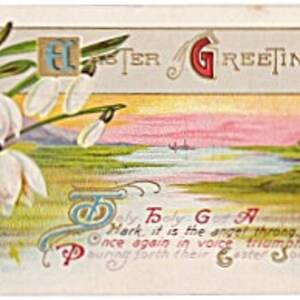 Easter Greetings Postcard  Sailing Scene