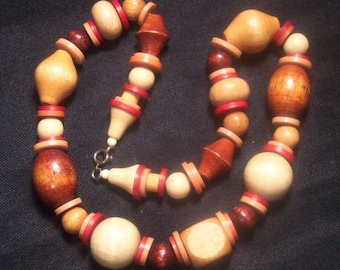 Vintage Wood Bead Necklace