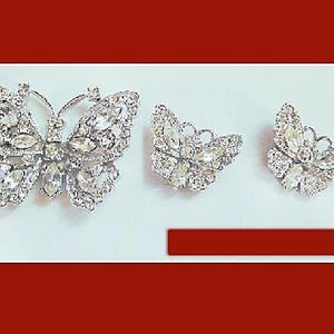 Superb Vintage Strass Schmetterling Demi Parure