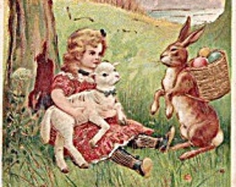 Easter  Greetings Postcard Germany No 4015 Gold.