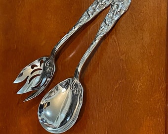 Raimond Art Nouveau Repousse Serving Fork and Spoon Set