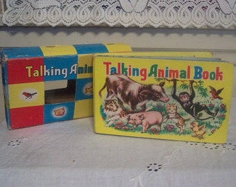 Vintage 1970-talsbok med talande djur i originalförpackning