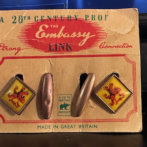 Early 20th Century Embassy Cuff Links on Original Store Card, Made in Great Britain Cufflinks, Mens Cuff Links, Mens Accessories