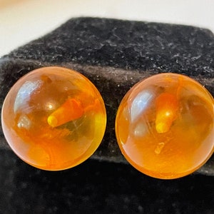 1940s Vintage Lucite Ball Earrings Screw Back, Screwback Earrings for Her, Lucite Jewelry
