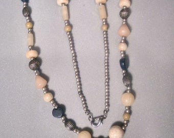 Combination Bead Necklace for Women, Beaded Jewelry, Mixed Media Jewelry