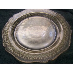 Two Federal Glass Patrician Dinner Plates