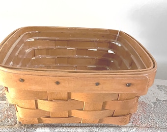 1996 Longaberger Liten Bärkorg med Skydd Signerad och Daterad