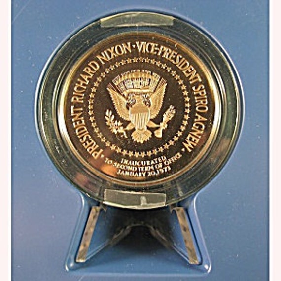 1973 Franklin Mint Nixon Agnew Inaugural Bronze Medal - Etsy