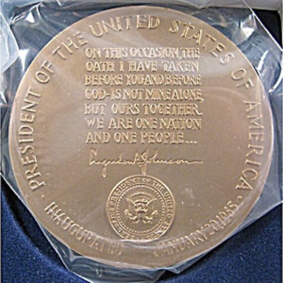 USAヴィンテージ60’s ニクソン大統領 ブロンズ記念メダル アメリカ歴史 MIB 1963 リンドン・ジョンソン大統領就任銅メダル - Etsy 日本
