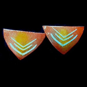 Vintage Studio Made Cufflinks, Enamel Cufflinks, Copper Cufflinks, Vintage 1970s Cufflinks, Mens Jewelry, Womens Cufflinks