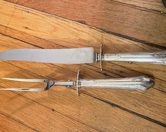 Vintage Silverplated Meat Carving Set, Cutlery and Utensils