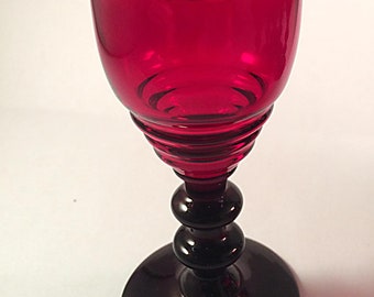 Bryce Georgian Ruby Cordial Stemware Glasses Vintage, Vintage Glassware, Barware, Antique Glass, Red Glassware