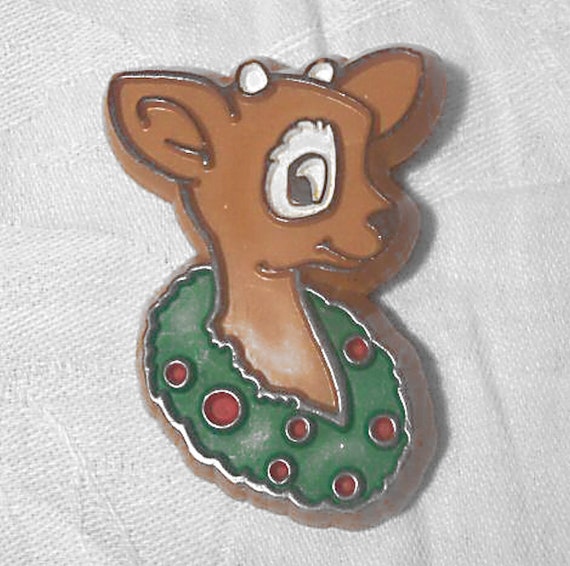 Vintage Hallmark Cards Inc, Bambi Reindeer Holiday Pin, Christmas Pins