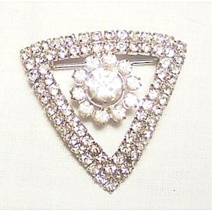 Vintage Art Deco Style Rhinestone Pin Brooch