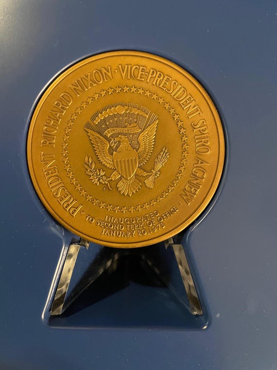 1973 Franklin Mint Nixon Agnew Inaugural Bronze Medal
