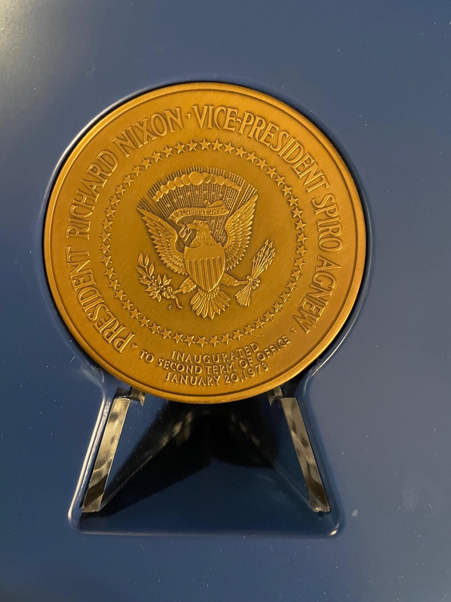 1973 Franklin Mint Nixon Agnew Inaugural Bronze Medal