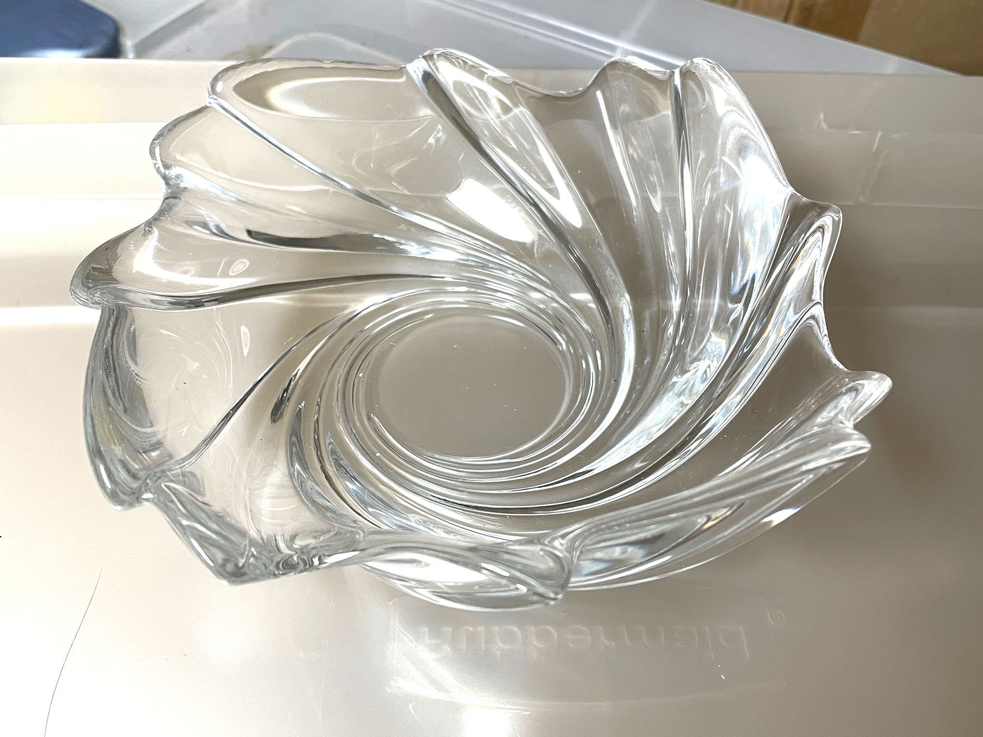 2504 Mikasa Original Walther-Glas Belle Epoque 7.5 Beautiful  RARE Mikasa Crystal Belle Epoque  Dish Rare main image 2